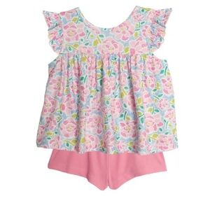 Mabel and Honey Pink Scribble 2 PC Short Set